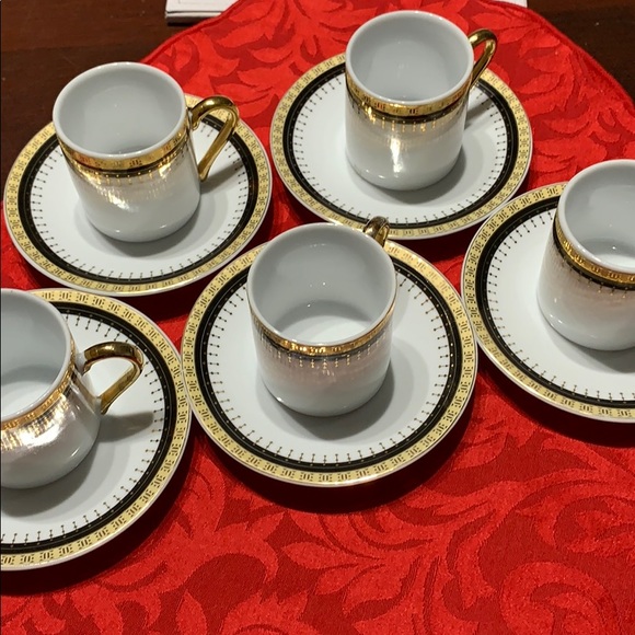 Set of 5 porcelain coffee cup and saucers - Picture 8 of 8